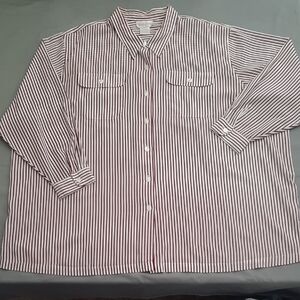 Maggie Barnes Red and White Striped Top - Size 32W/52